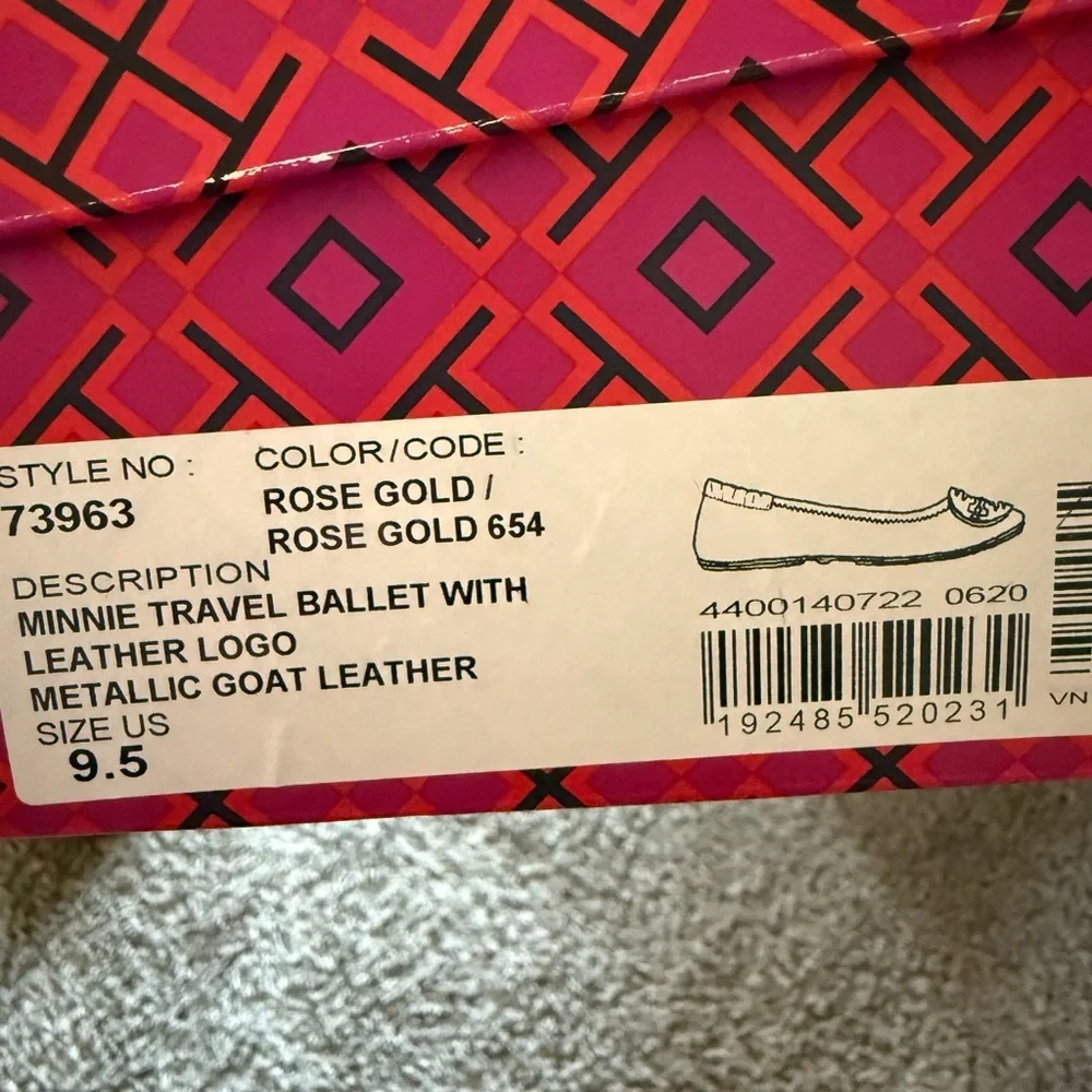 Tory Burch Minnie Travel Ballet With Leather Logo Size 9.5